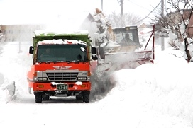 除雪・排雪作業中