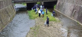 パンケ歌志内川河川清掃