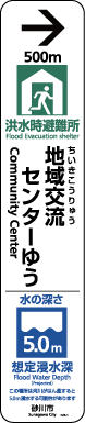 洪水時避難所誘導表示板