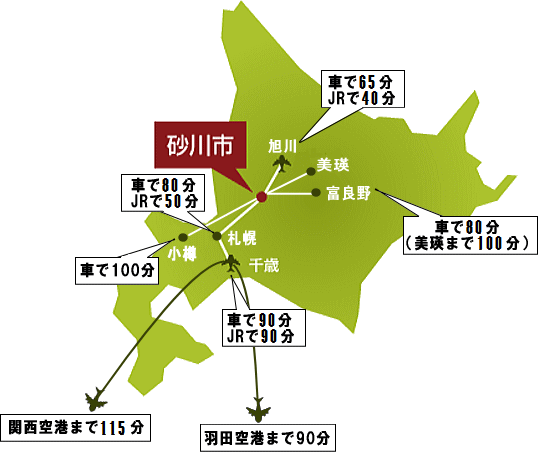 砂川市位置図